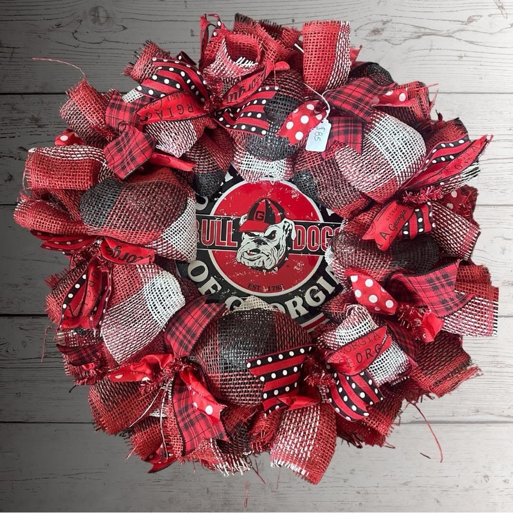 University of GA Red and Black Wreath